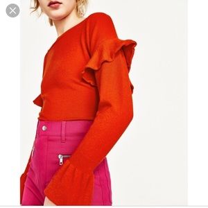NWT ZARA flounce sweater